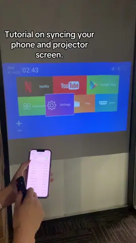 Tutorial on syncing your phone and projector screen. You can also play videos on your phone and project them onto the projector. #projector #hy300 #hy300pro #hy320#hy320mini#factory #tutorial 