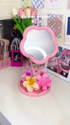 finally i got my flower mirror😫🌸💗 #flowermirror #mirrorflower #aestheticmirror #pinkmirror #cutemirror #sunflowermirror #affordablemirror #mirror #mirrortable 