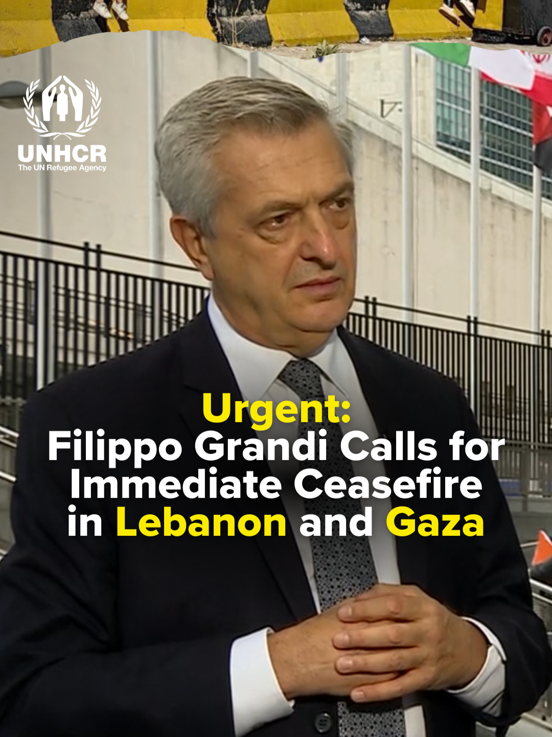 Lebanon’s humanitarian crisis is worsening. The need for food, water, shelter, healthcare and psychosocial support is critical. Filippo Grandi urges a ceasefire and peace. Lebanon can’t withstand this crisis alone—global help is needed now. #UNGA ##