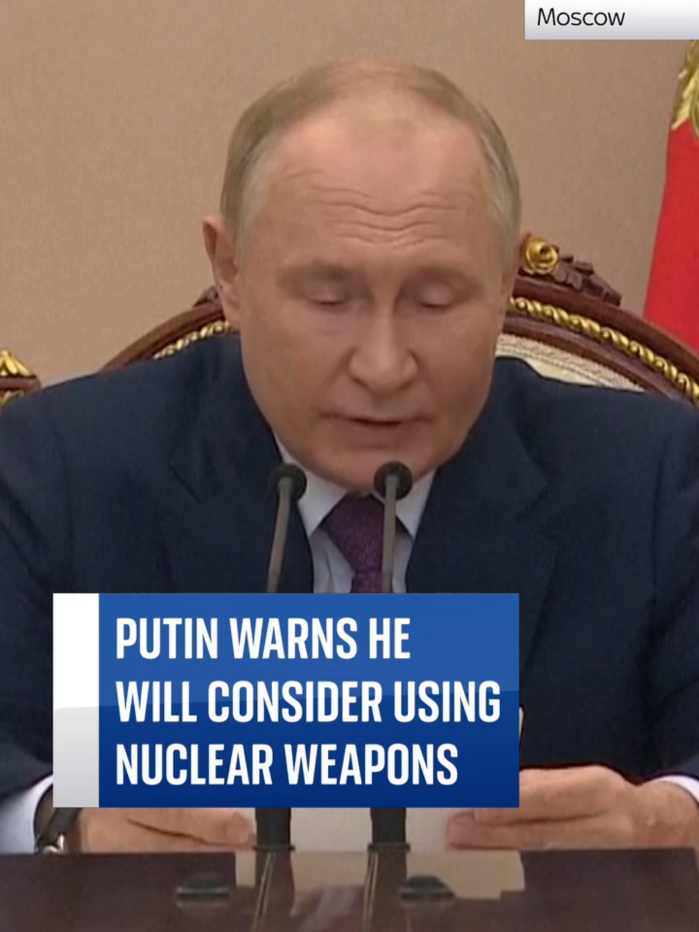 #Russia could 'use nuclear weapons' if it is attacked by any state with conventional missiles, Vladimir #Putin has said. #WorldNews #Fyp #Ukraine #WorldPolitics