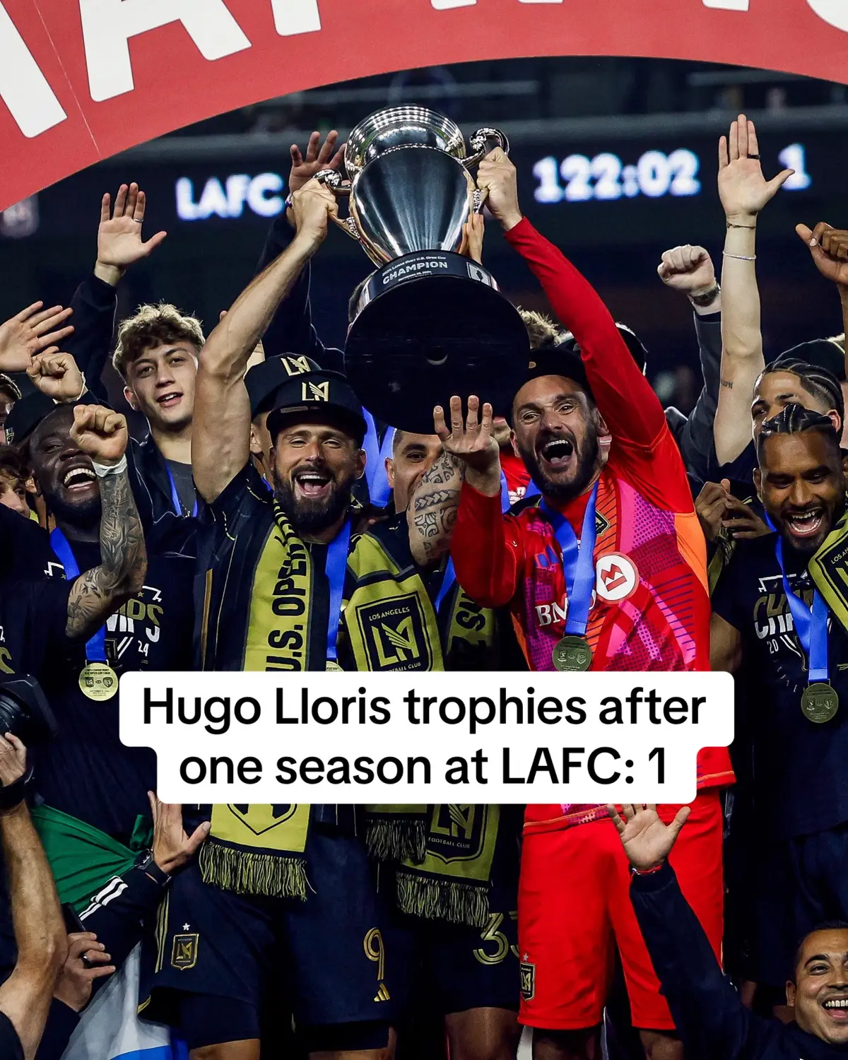 LAFC win the US Open Cup and Hugo Lloris gets his first club title 😅 #tottenham #spursy #spurs #lafc #MLS #usopencup #lloris #giroud 