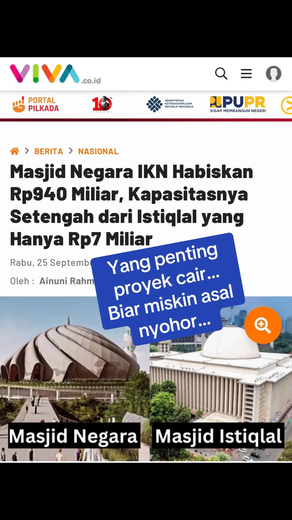 Yang penting proyek cair… Biar miskin asal nyohor…