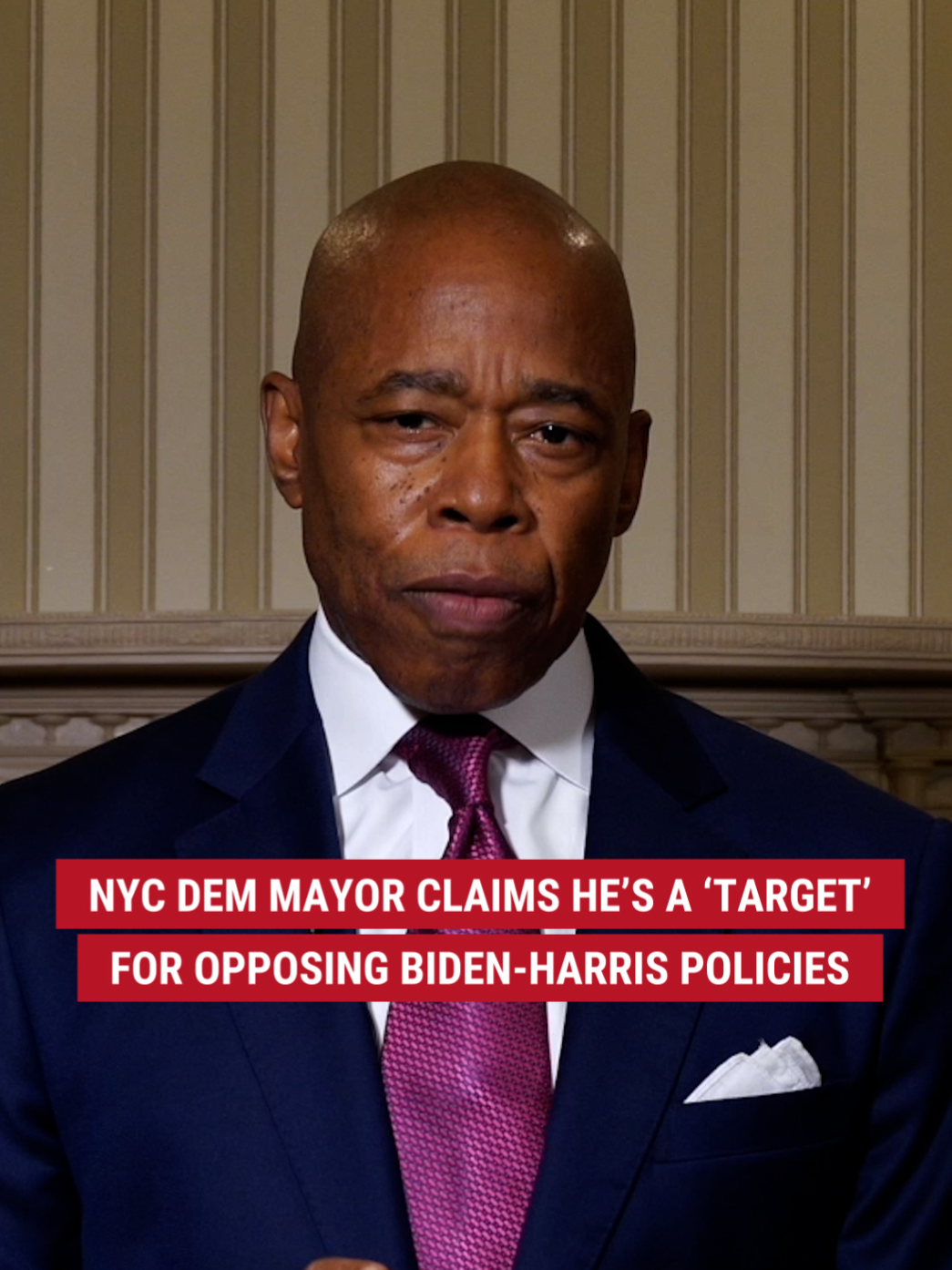 Mayor Eric Adams (D-NY) claims he's the victim of political persecution after becoming the first sitting New York City mayor to be indicted, telling voters he was targeted for criticizing the Biden-Harris administration's failures on the illegal immigrant crisis.