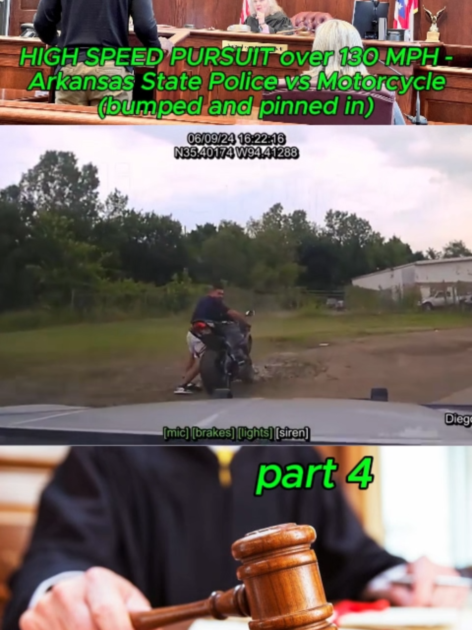 HIGH SPEED PURSUIT over 130 MPH - Arkansas State Police vs Motorcycle (bumped and pinned in) #cops #copsontiktok #copstiktok #police #policeofficer #policeoftiktok #bodycam #news #crime #truecrimetiktok