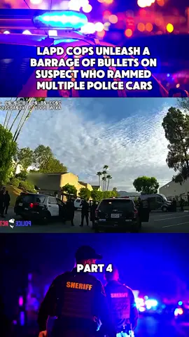 Lapd Cops Unleash a Barrage of Bullets on Suspect who rammed Multiple Police Car Part 4 #police #fyp #cops #copsoftiktok #bodycam #policeoftiktok #usa 