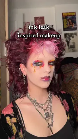 ink leaks are pretty you can’t change my mind  part of my ‘pretty things as makeup’ series🖤 jewellery by @Lesser Of 2 Evils and @Gthic.jewelry  products used: brushes by @modabrush (code “philosofay” to receive 10% off) @nyxcosmetics_uk ‘can’t stop won’t stop’ foundation in ‘light porcelain’ @collectioncosmetics lasting finish concealer in shade 2 and juicy infusion gloss in ‘strawberry splash’ contour is @Max Factor single eyeshadow in ‘crystal bark’ @Mehron Makeup ‘basic’ water activated paint palette @MaybellineUK waterproof sky high mascara and black tattoo liner  hair stuff: @Lunar Tides 3/4 ‘cranbaby’ 1/4 ‘blood moon’ (code “philosofay15” for 15% off🍒 link in bio) my curly hair routine:  @Umberto Giannini curl care conditioner, curl jelly (my holy grail!!) and curl foam🖤 #avantgardemakeup #creativemakeup #editorialmakeup #makeuptok #BeautyTok #makeuptutorial 