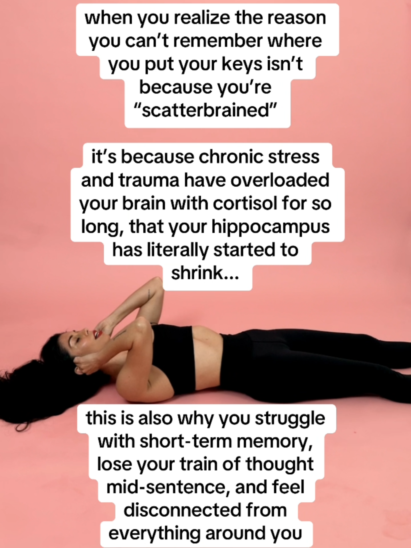 high cortisol damages your brain. here’s what you need to know 🥹 release stress & stored trauma in 30 days 🔗 on profile ✨ #traumarelease #stressrelease #cortisol #cortisollevels #hormoneimbalance #stressrelief