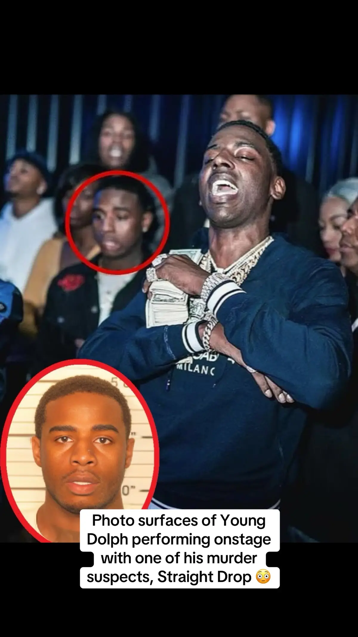 Photo surfaces of Young Dolph performing onstage with one of his murder suspects, Straight Drop 😳