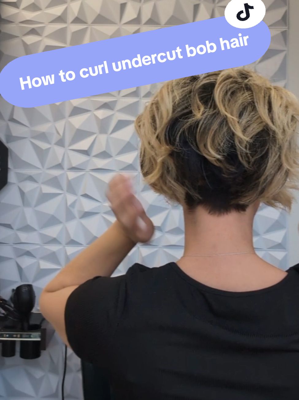 How to curl short undercut bob haircut #undercut #shorthair #curltutorial 