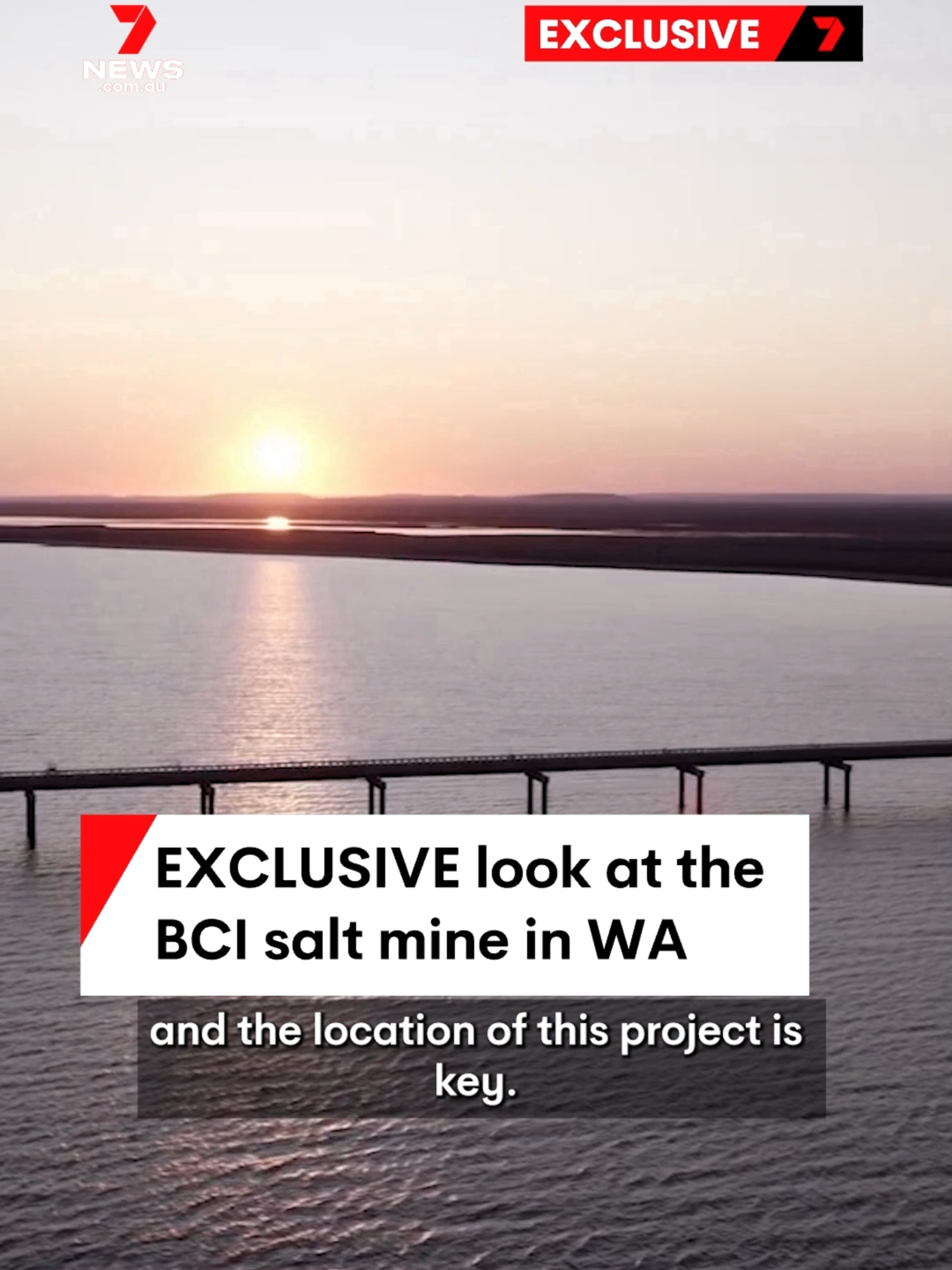 The new BCI salt mine in WA uses what will be the longest jetty in the Southern hemisphere to pull sea water from the Indian Ocean into massive evaporation ponds. There is a global shortage of industrial salt and it's hoped Australia could step up as one of the world's leading exporters. #mining #salt #bci #wa #westernaustralia #saltmine #evaporation #exclusive #7NEWS