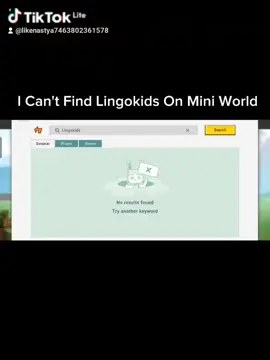 I Can't Find Lingokids On Mini World #miniworid #lingokids