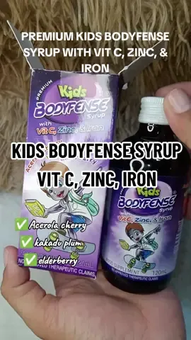 kids bodyfense syrup #kidsbodyfensesyrup #vitc #zinc #iron #acerolacherry #kakaduplum #elderberrysyrup #kidsvitamins 