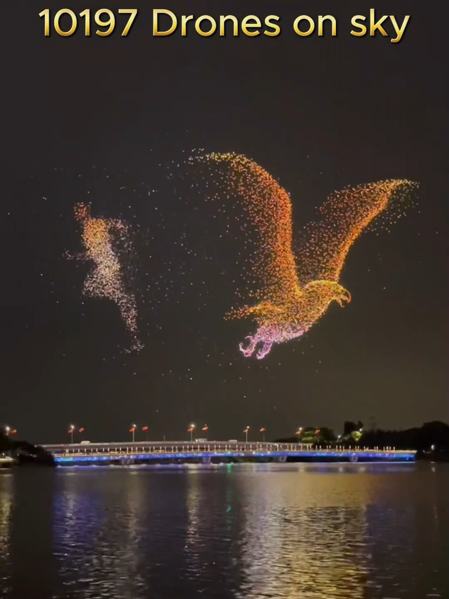 Guinness World Record in China: 10,197 drones lighting up the sky! 🌟 #droneshow #drone #dronelightshow #fyp #follow