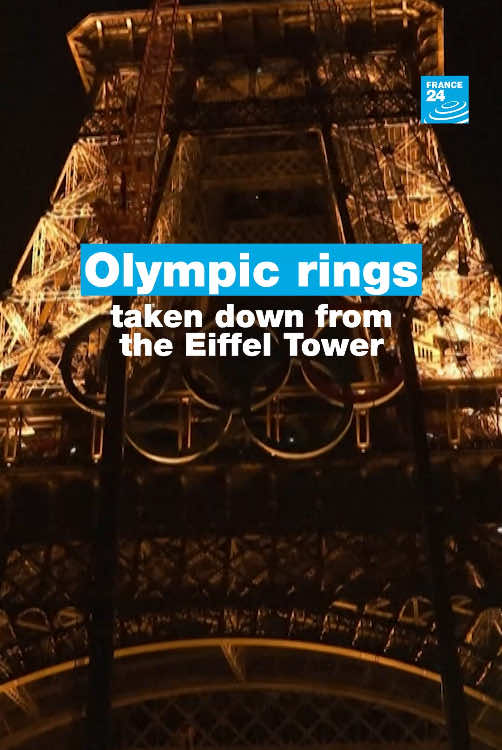 🇫🇷 The #Olympic rings, in place on the #Eiffel Tower in #Paris since June, were removed from the iconic landmark Friday. According to the Paris City Hall, the 30-ton structure could be replaced by a lighter and more durable set of Olympic rings that would remain in place until 2028 📲