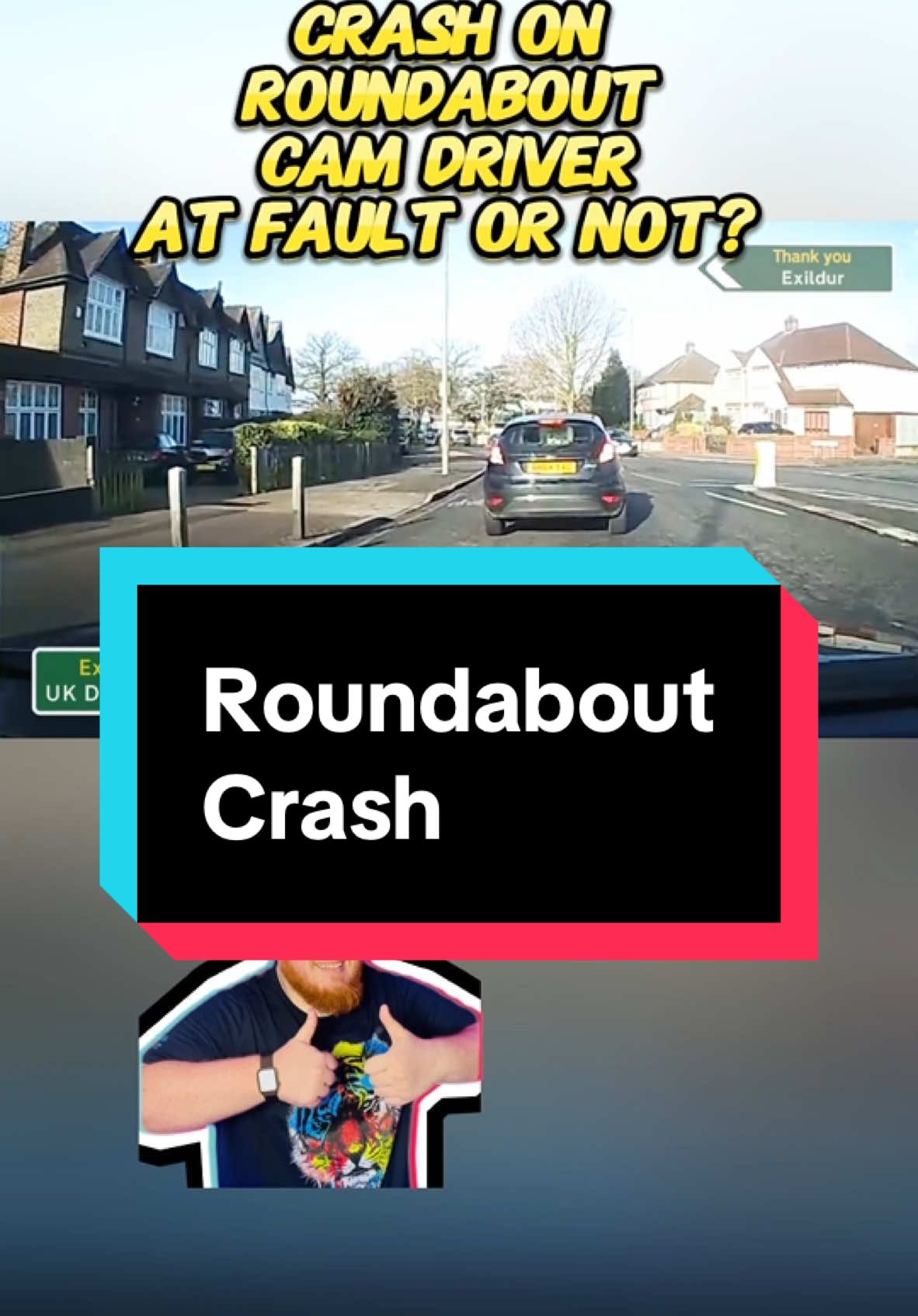 Dashcam car crash on roundabout, who is at fault? W  @Exposed: UK Dash Cams #dashcam #carcrash #whoisatfault #roundabout #driving #car #cartok #cartoktok 