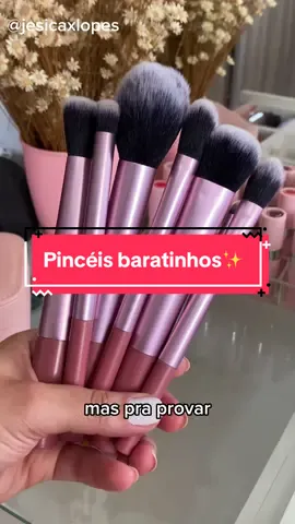 Pincéis baratinhos dupe da Real Techiniques. Link no meu perfil na aba Achadinhos Shopee🛍️✨💕 #maquiagem #achadinhos 