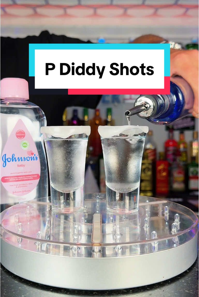 Aint no party like a P Diddy partaay! 🥳 Ingredients: Cream of coconut Simple syrup Ciroc Vodka Dash of salt (Baby oil optional🧴) #diddyshots #pdiddy #puffdaddy #ciroc #cirocvodka #babyoil #mancavebartender 