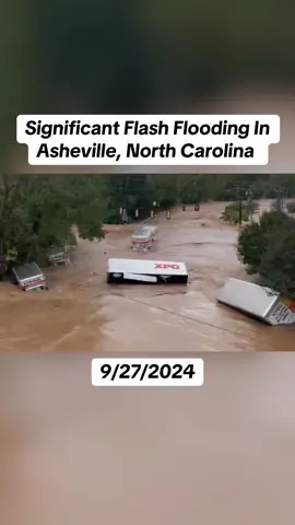 Significant flash flooding is occuring in the southeast US right now due to Helene. This is Ashville, North Carolina.  🎥: Margo, krwhite20 #weather #severeweather #hurricane #flooding #northcarolina #fyp 