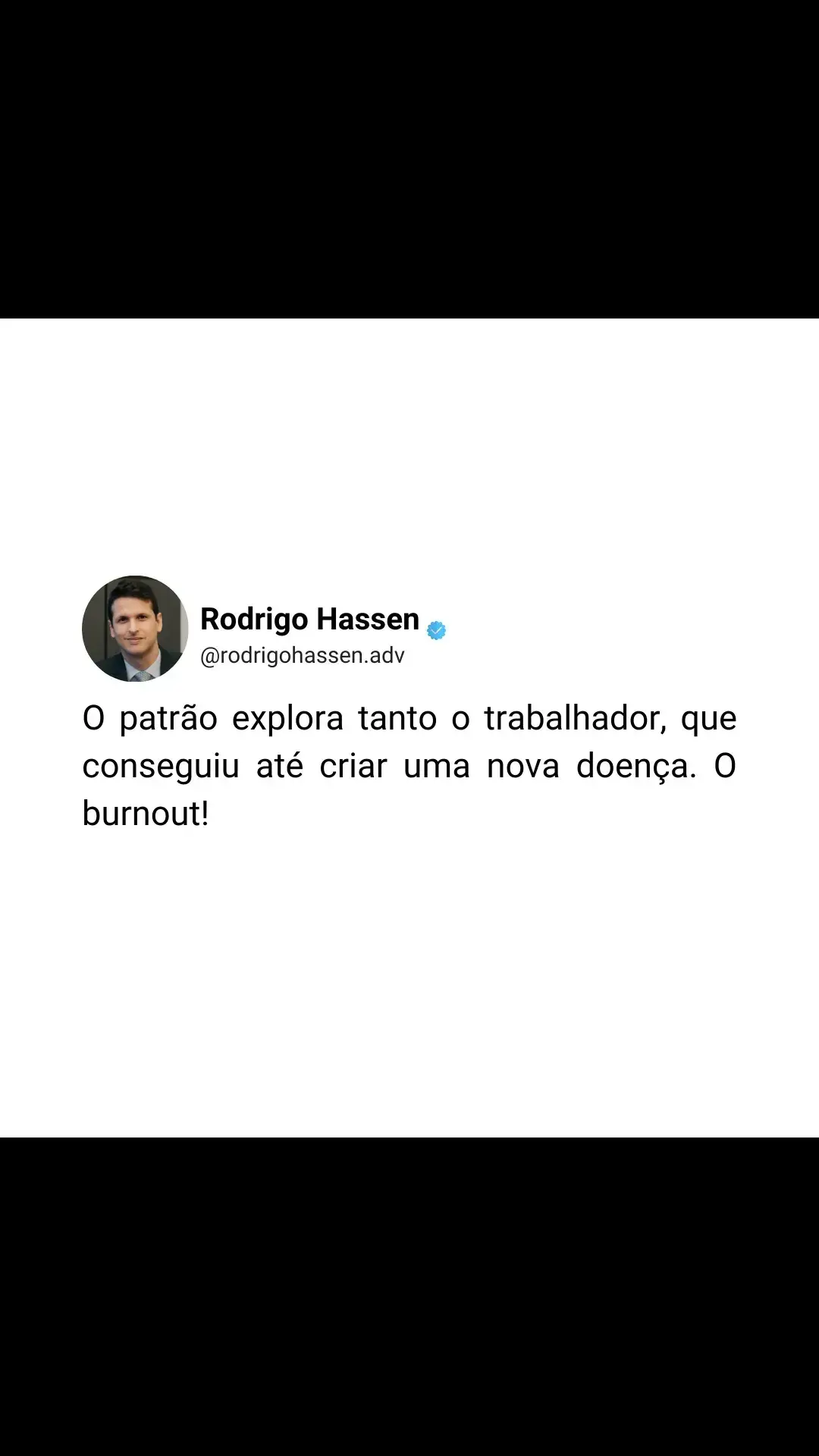 FIQUE ATENTO AOS SINAIS DE QUE VOCÊ PODE ESTAR COM BURNOUT Burnout é a síndrome do esgotamento profissional. É um distúrbio emocional que o trabalhador trabalha tanto, que fica até doente pelo excesso de trabalho, chegando à exaustão extrema e esgotamento físico ou emocional.  E o corpo dá sinais de que você pode estar sofrendo com burnout! Então fique atento a eles: •	Cansaço excessivo, físico e mental; •	Dor de cabeça frequente; •	Alterações no apetite; •	Insônia; •	Dificuldades de concentração; •	Sentimentos de fracasso e insegurança; •	Negatividade constante; •	Sentimentos de derrota e desesperança; •	Sentimentos de incompetência; •	Alterações repentinas de humor; •	Isolamento; •	Fadiga. •	Pressão alta. •	Dores musculares. •	Problemas gastrointestinais. •	Alteração nos batimentos cardíacos. Se estiver se sentindo assim, ou tiver suspeitas que pode estar com burnout, procure ajuda imediatamente! Brunout é doença do trabalho e pode dar direito a indenização! . . . #trabalho #burnout #doença #psicologo #psiquiatra