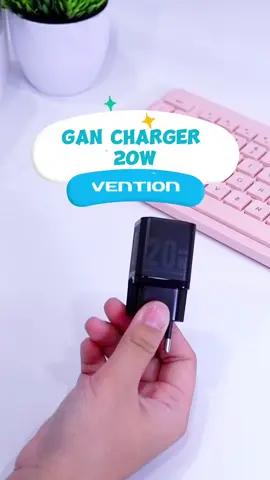 Vention GaN charger 20W with Type-C 🩵  #ventionindonesia #ventionofficialstore #vention 