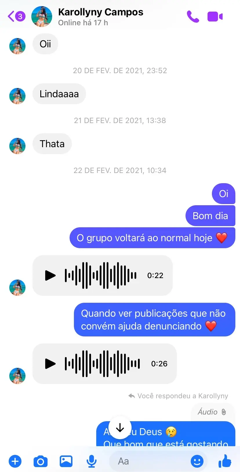 Respondendo a @Thays Lorrany  💜 