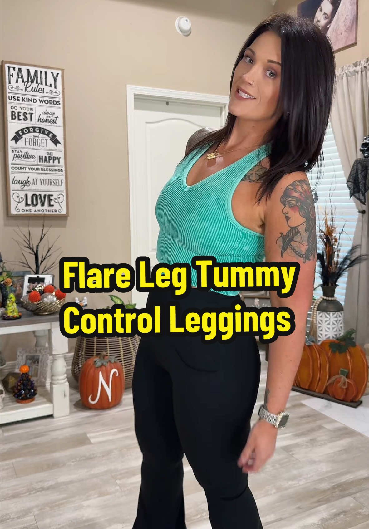 Viconow Flare Leggings for Women with Pockets - High Waist Pants for Gym Workout Athletic Running Yoga. Stretchy, soft and squat proof! #tummycontrol #viconow #leggings #tummycontrolleggings #slimming #gym #Fitness #falldealsforyou #rushready #ttshop 