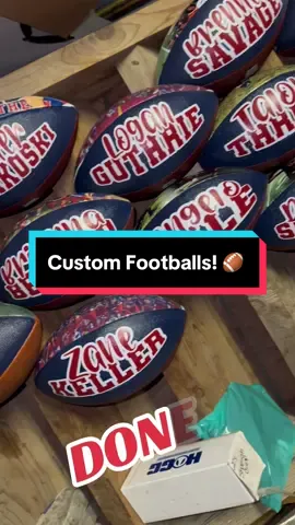 Custom Footballs! #custom #football #footballtiktok #boysoffall🏈 #handmade #customfootball #photoball 