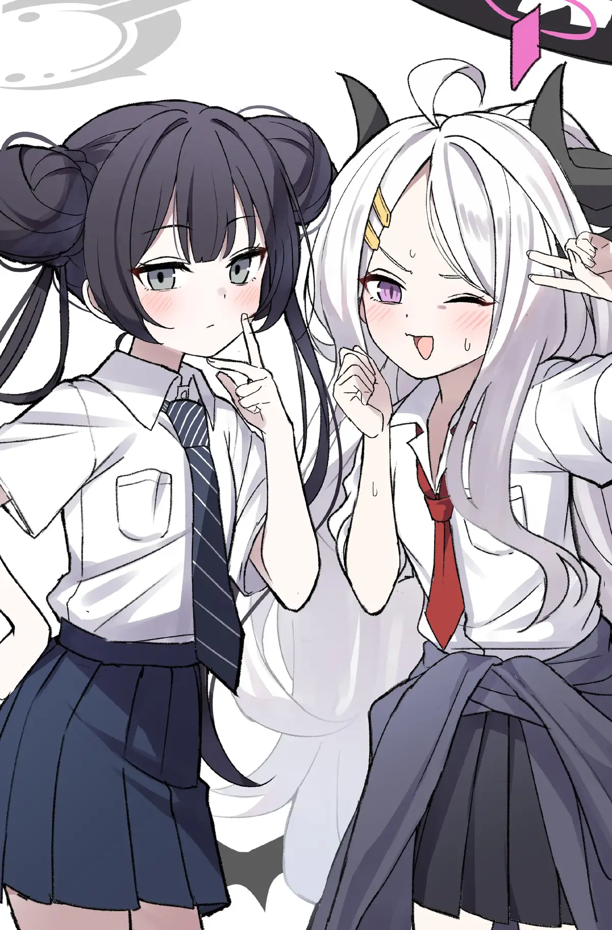 ⭐❤คิซากิ&ฮินะ❤⭐ น่ารักทั้งคู่เลย~🥰🥰🥰 🎨Artist : warojiku 🎮Game :  Blue Archive  ========================== #BlueArchive #hina #kisaki #FanArt #bluearchivejp #bluearchiveglobal 