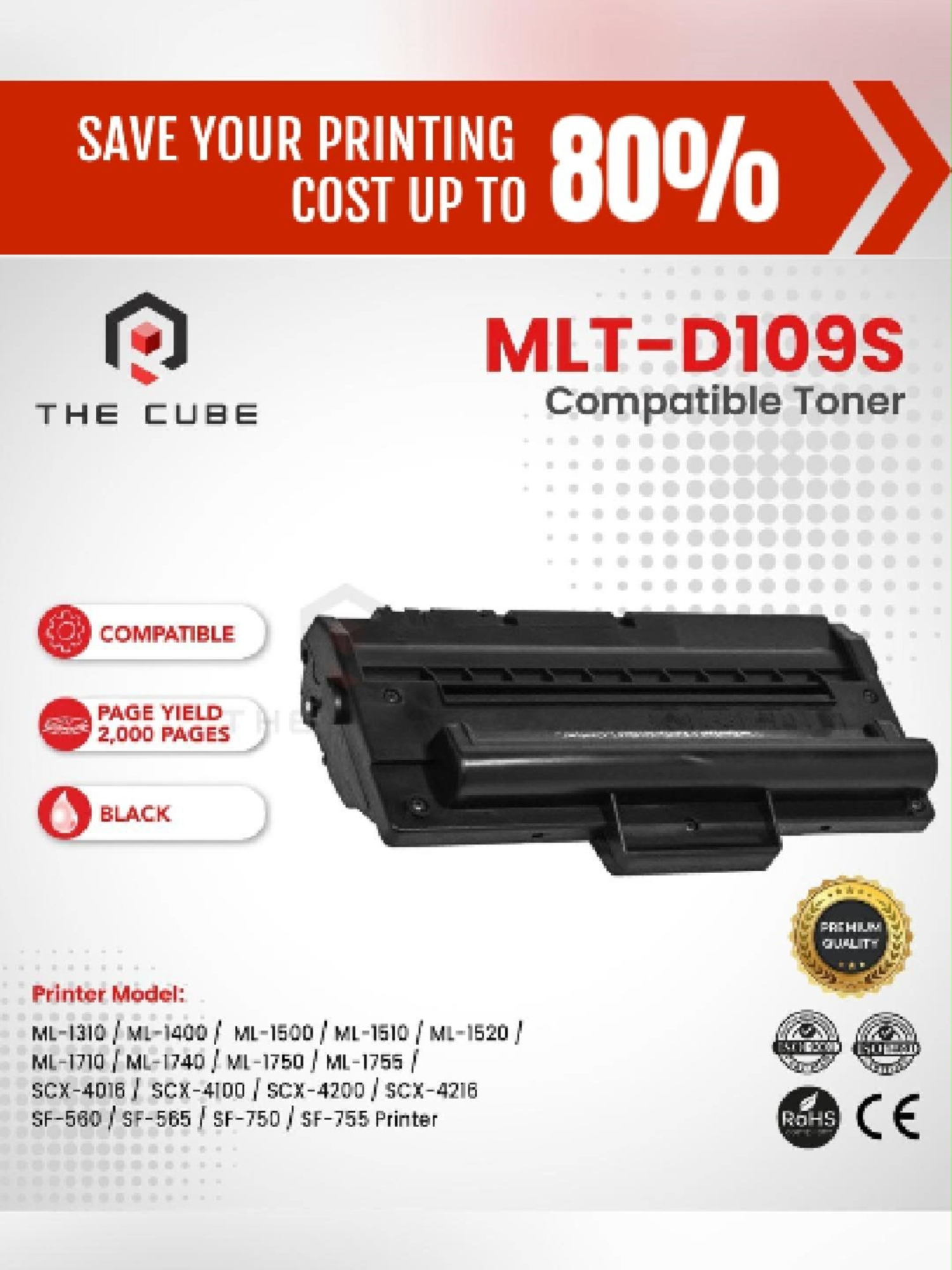 PREMIUM PLUS COMPATIBLE SAMSUNG MLT-D109S TONER CARTRIDGE #samsungtoner #printertoner #printercartridges #lasertoner #compatibletoner #viral_video #trendingvideo