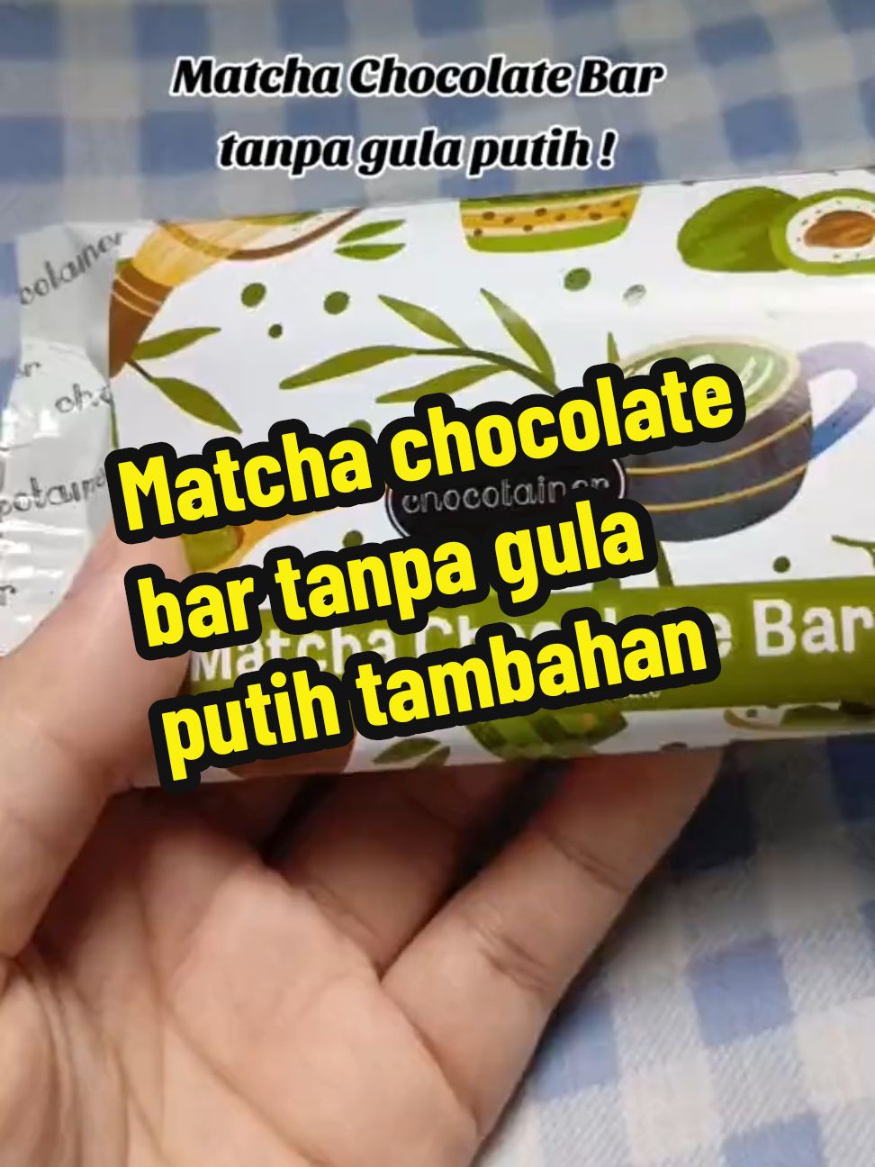 Sedap yakmat! snacking matcha chocolate bar, tanpa gula putih😍 #darkchocolate #matchachocolate #matchachocolatebar #matchalover #intermittentfasting 