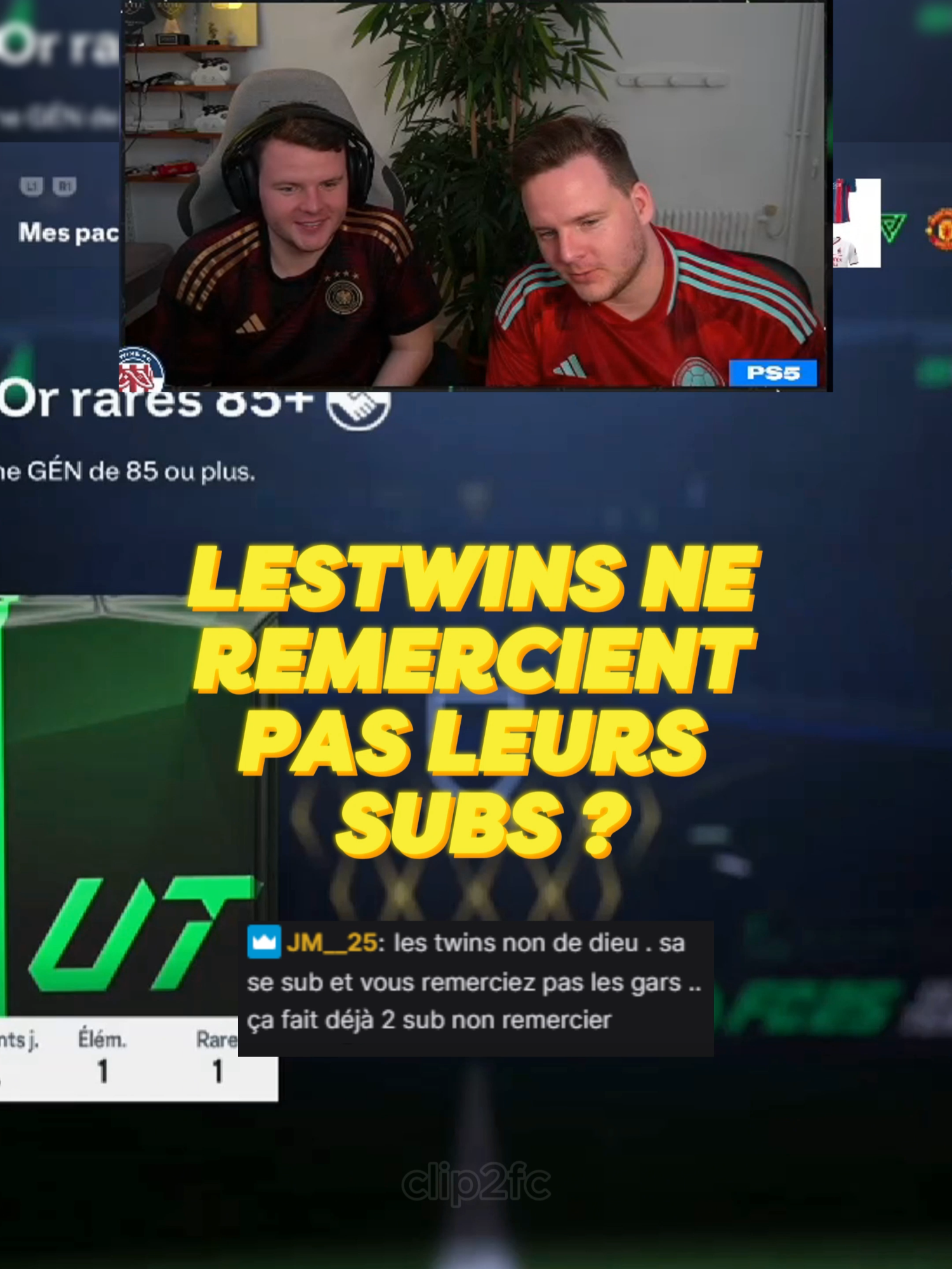 LesTwins se font tirer les oreilles par un abonné ! LesTwins ne remercient par leurs subs ? JM c'est une pas deux #eafc25 #fc25 #fc25ultimateteam #fifa25 #fut25 #twinsfifa @twinsfifahd