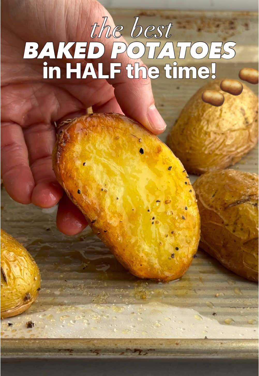 It’s baked potato season, and I’m about to blow your mind with the secret to the BEST baked potatoes! 🥔🔥  To get all the details and recipe, Google ‘Baked Potato chelseasmessyapron’! 🙌 The trick? Cut the potatoes in half and roast them on a sheet pan! They cook faster with crispy skin, caramelized edges, and a soft, fluffy inside. Don’t forget—plenty of oil, salt, and pepper are key to making them roast perfectly! Skip the foil—it makes the skin soft. Season well, pile on your favorite toppings, and enjoy the best baked potato ever! 😍🔥 #BakedPotato #CrispySkin #GameChanger #ChelseaMessyApron