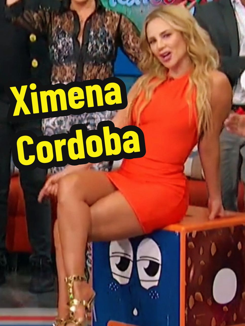 Ximena Cordoba Yesterday 🔥 Part 1 @Ximena Cordoba #XimenaCordoba #MiniDress #Heels #CrossedLegs #Dance #OrangeDress #WOW 