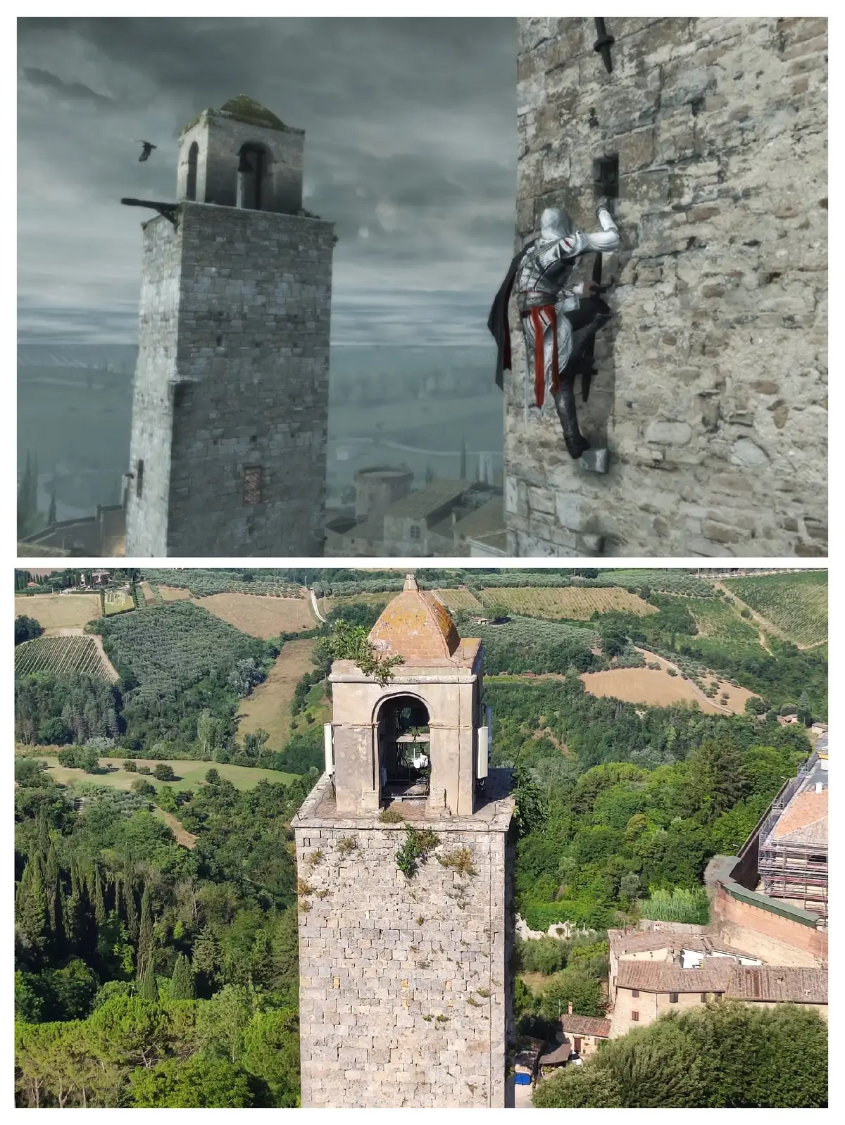 San Gimignano, el pueblo lleno de torres que escalar y conspiradores de Pazzi que asesinar. También puedes subir Torre Grossa: la misión de tumba de asesino y la atalaya más alta de San Gimignano. 1 - Torre Rognosa 2 - Bastione San Francesco 3 - Porta San Giovanni 4 - Via San Giovanni 5 - Piazza del Duomo 6 - Torres de los Salvucci (las dos torres de la izquierda) 7 - Torre del Diablo 8 - Torre Grossa (por dentro) 9 10 - Torre Grossa (campanario) #assassinscreed #assassinscreed2 #ezio #ezioauditore #sangimignano #siena #torregrossa #florencia #firenze #florence #toscana #italy #italia #videogames #videogame #reallife #ubisoft #videojuegos #videojuego @Ubisoft España @Ubisoft 