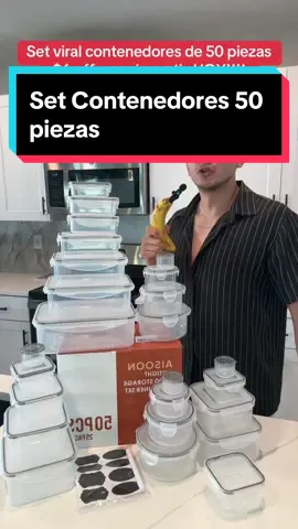 Revisa tus cupones y obten $6 off HOY! Set viral de contenedores para comida de 50 piezas por menos de $30! #foodcontainers #foodstorage #container #food #creatorsearchinsights #tiktokshop #tiktokmademebuyit 