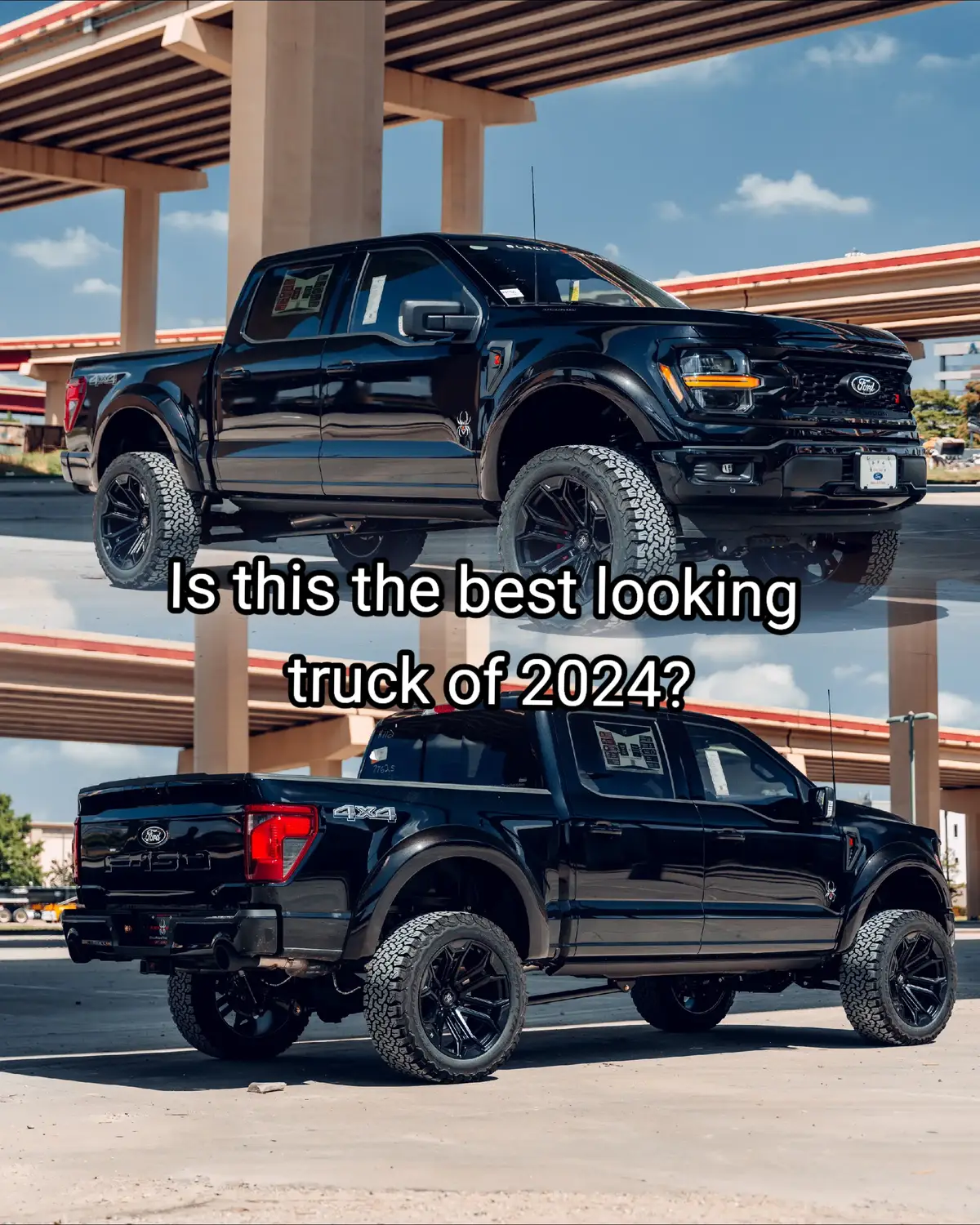 Supercharged! 🤯 The 2024 Black Widow Ford F150 🕷️ #ford #fordf150 #blackwidow #whipple #v8supercharged #5oh #liftedtrucks #dallasfsp