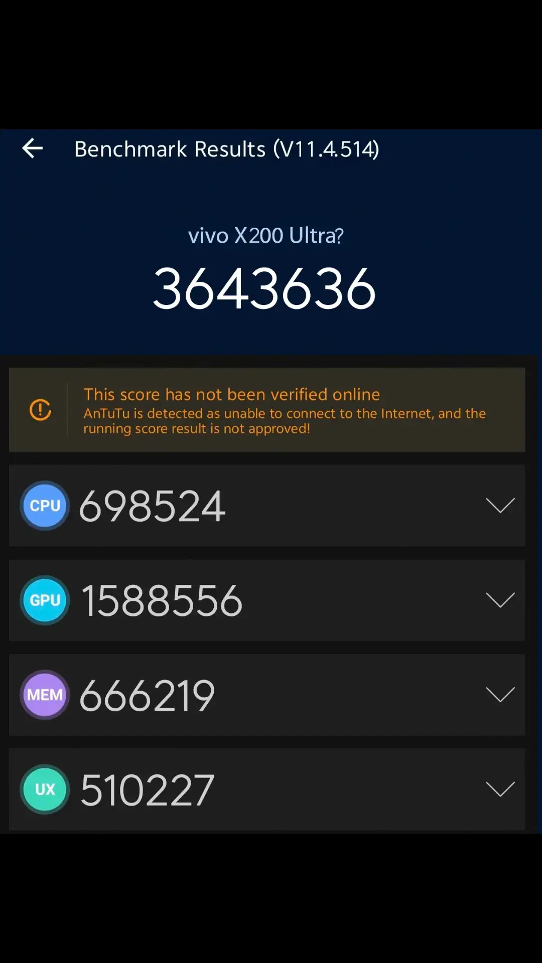 A bit early but. I'm still doubt about this result it could be fake. #vivo #vivoX200Ultra 