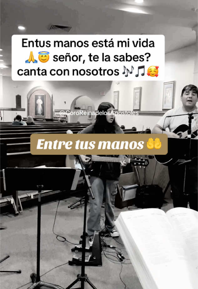 En tus manos está mi vida señor 😇🙌🙏 #Dios #cantoscatolicos #cantosliturgicos #cantosconletras #cororeinadelosapostoles🎵 #catolicos #cantosparalamisa #catholic #paratii #pfy #cristianos #alabanza #fe 