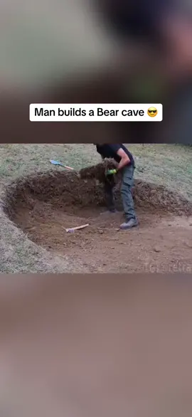 Building a bear head cave 🔥🔥 #fyp #bear #camping #campfiresong #survivor #survivalskills 