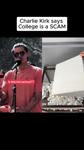 Charlie Kirk says college is a scam #charliekirk #student #college #debate