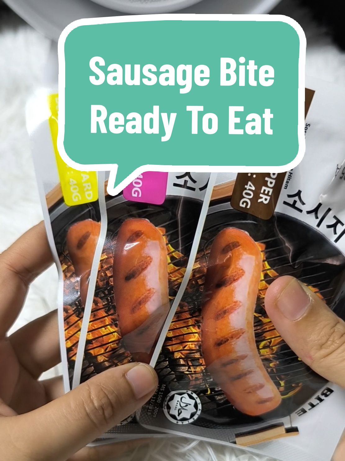 Sausage Bite Ready to Eat, Semua sedap gilaa rasanya korang wajib try sekarang 3 pax ni bawah RM10 jer dapatkan di beg kuning sekarang 🤤 #etinhome#sausage#readytoeat#blackpaper#tomyam#honeymustard 