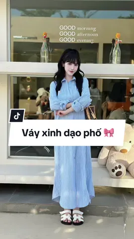 Vây sơ mi dáng dài kẻ xanh cổ đức siêu xinh 🛒#thịnhhành #thoitrangnu #viral #fashion #thoitrangnuhottrend #phoidoxinh #fyp #hottrend #sétđồxinh #outfit #xuhuong #váyxinh 