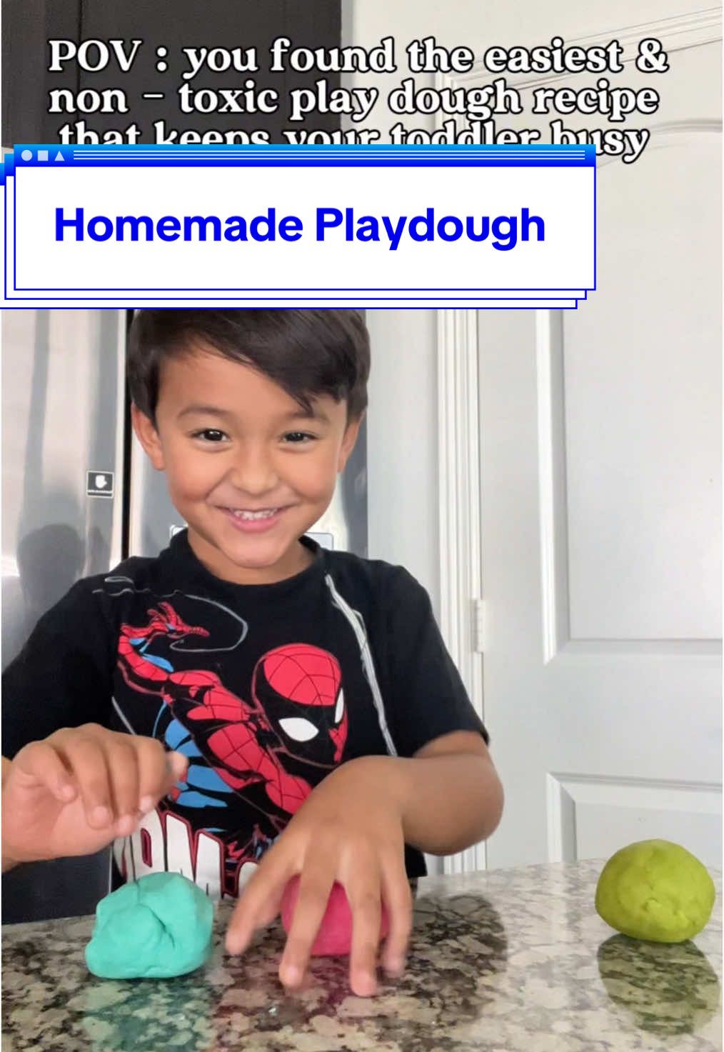 Homemade play dough for win ✨🥰 #nepali #nepalitiktok #nepalimuser #MomsofTikTok #toddlersoftiktok #playdough #DIY #fyp #rayandmumma #momandson 