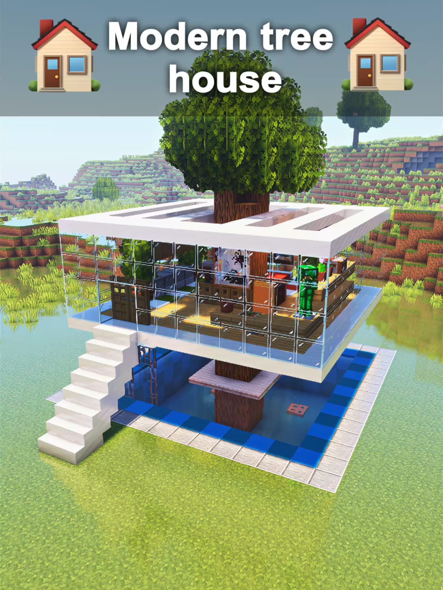 Minecraft Modern tree house #Minecraft #minecraftbuilding #minecrafttutorial