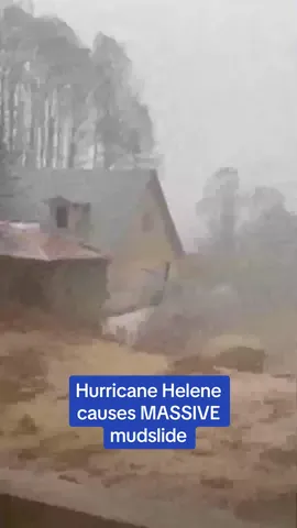 Shocking footage shows the moment a mudslide barreled through a home in North Carolina, destroying a garage and three cars.  🎥 Instagram / rachel__wilkes  #news #hurricane #hurricanehelene #northcarolina #mudslide #weather 