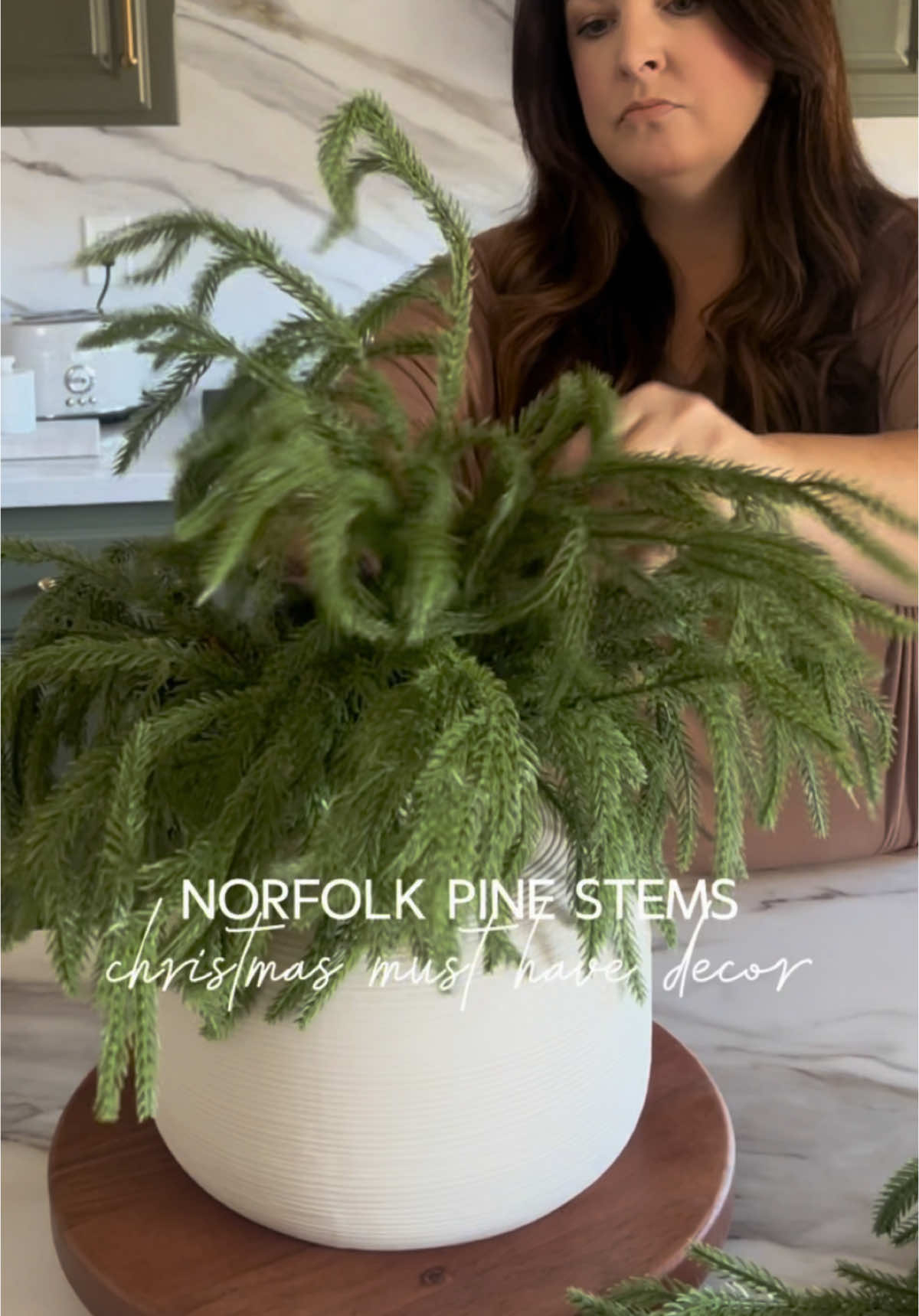 Now is the time to be gathering all your Christmas decor, especislly the popular items! I ordered two packs of these and will be using them all over my house this holiday season! The Norfolk Pine real touch stems have so many uses! As shown in my video, you can use them as vase filler, create a centerpiece, hang from pendant lights, etc. These will sell out again this year! #norfolkpinestems #tiktokshopblackfriday #falldealsforyou #tiktokshopcybermonday #tiktokshopholidayhaul 