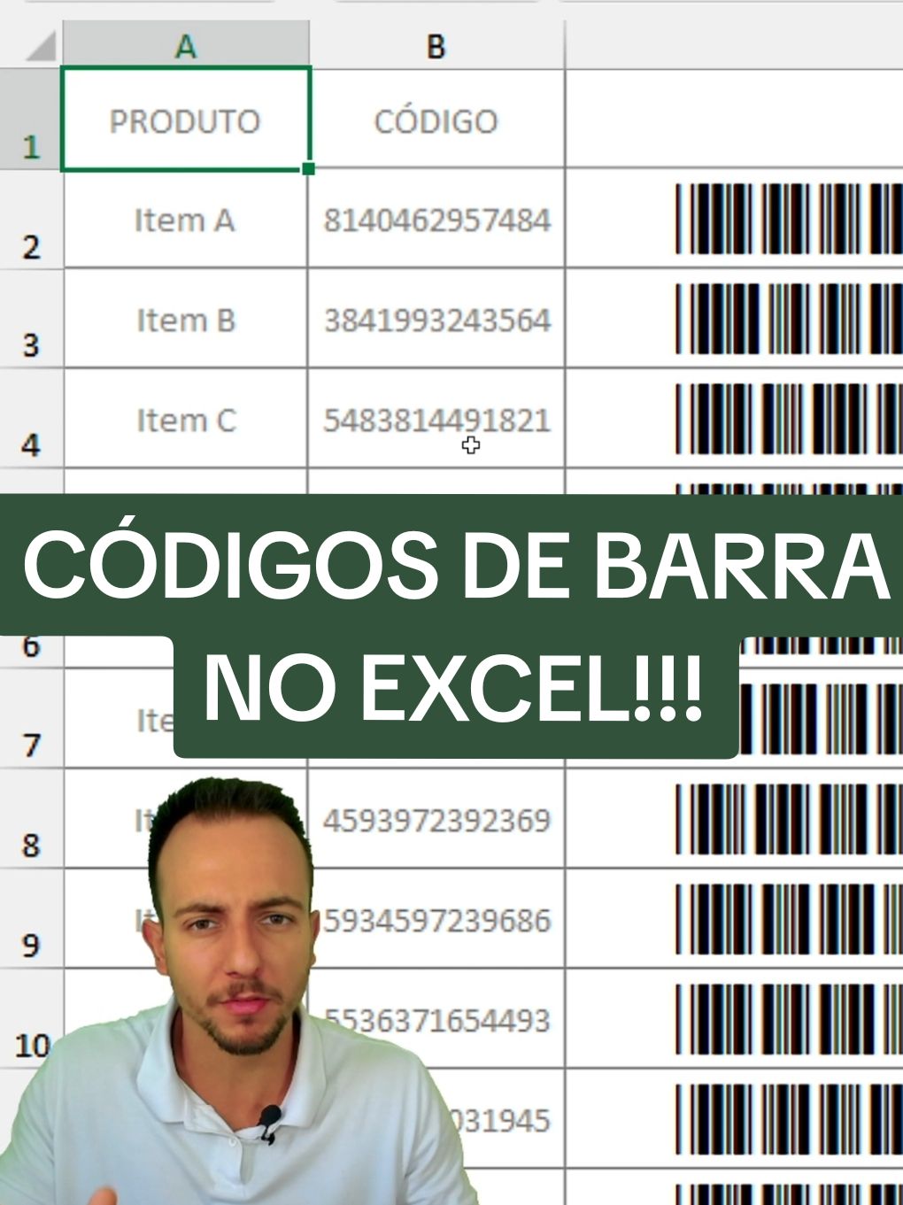 Transforme seus dados em códigos de barras de forma simples e rápida! ✨ Neste reel, você vai descobrir como o Excel pode te ajudar a organizar seus produtos e muito mais. #ExcelTips #excel #CódigoDeBarras #façavocêmesmo