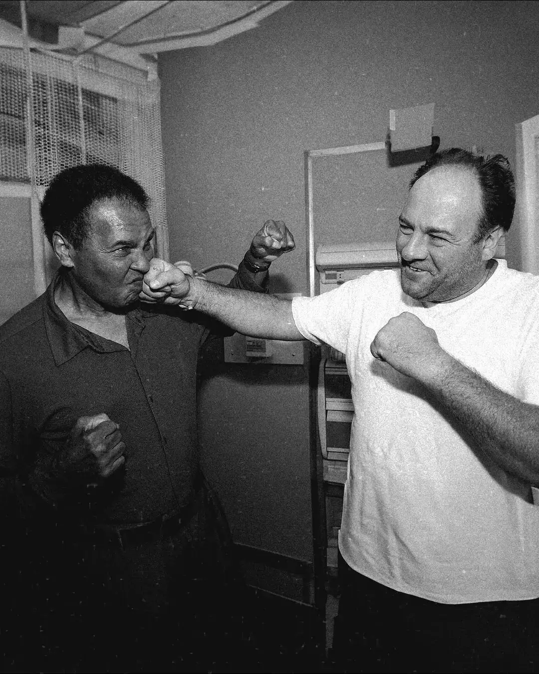 Muhammad Ali once paid a surprise visit to The Sopranos set. James Gandolfini, who played Tony Soprano, upon seeing the legendary boxer: "Holy sh*t".