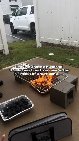When it comes to my husband, he gon provide for his family🙌🏽♥️! We have no power but yet we havent missed a meal! God has us forever covered! @Moda #hurricanehelene #survivalmode #hurricaneseason #nopower #survivalskills 