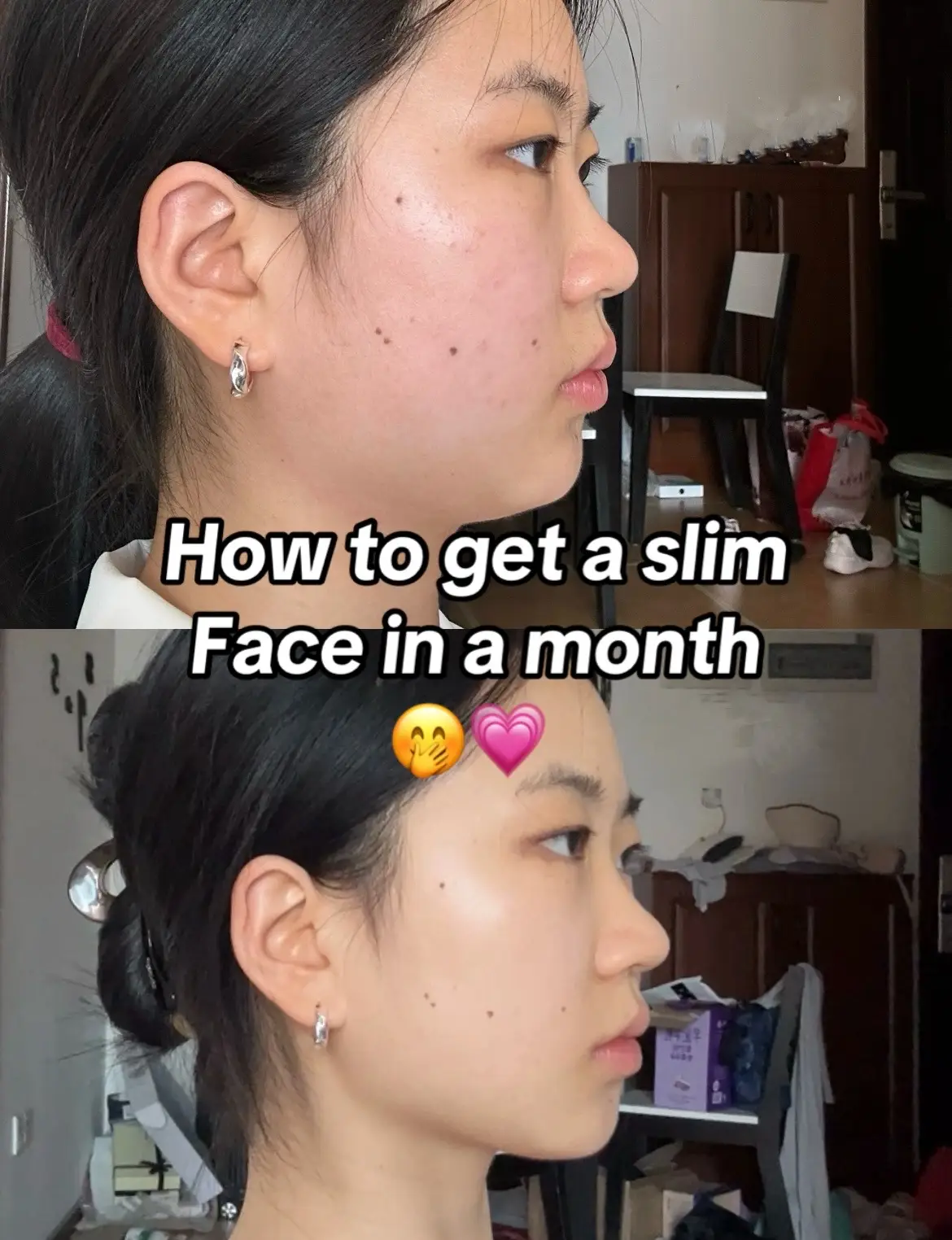 FACE YOGA ACTUALLY WORKS SO GOOD ALSO A HEALTHY DIET (not satarving yourself or eating to much just eating the right amount really helps  #facialroutine #howtogetajawline #howto #howtoslimface #fyp  #jawlinetransformation #howtoslimyourface #greenscreen